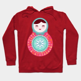 Russian dolls matryoshka (background, pink and blue colors) Hoodie